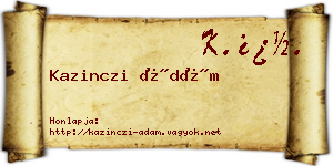 Kazinczi Ádám névjegykártya